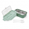 Lunch box Fissman 800 ml z 2 komorami i stalowym pojemnikiem (zielony)